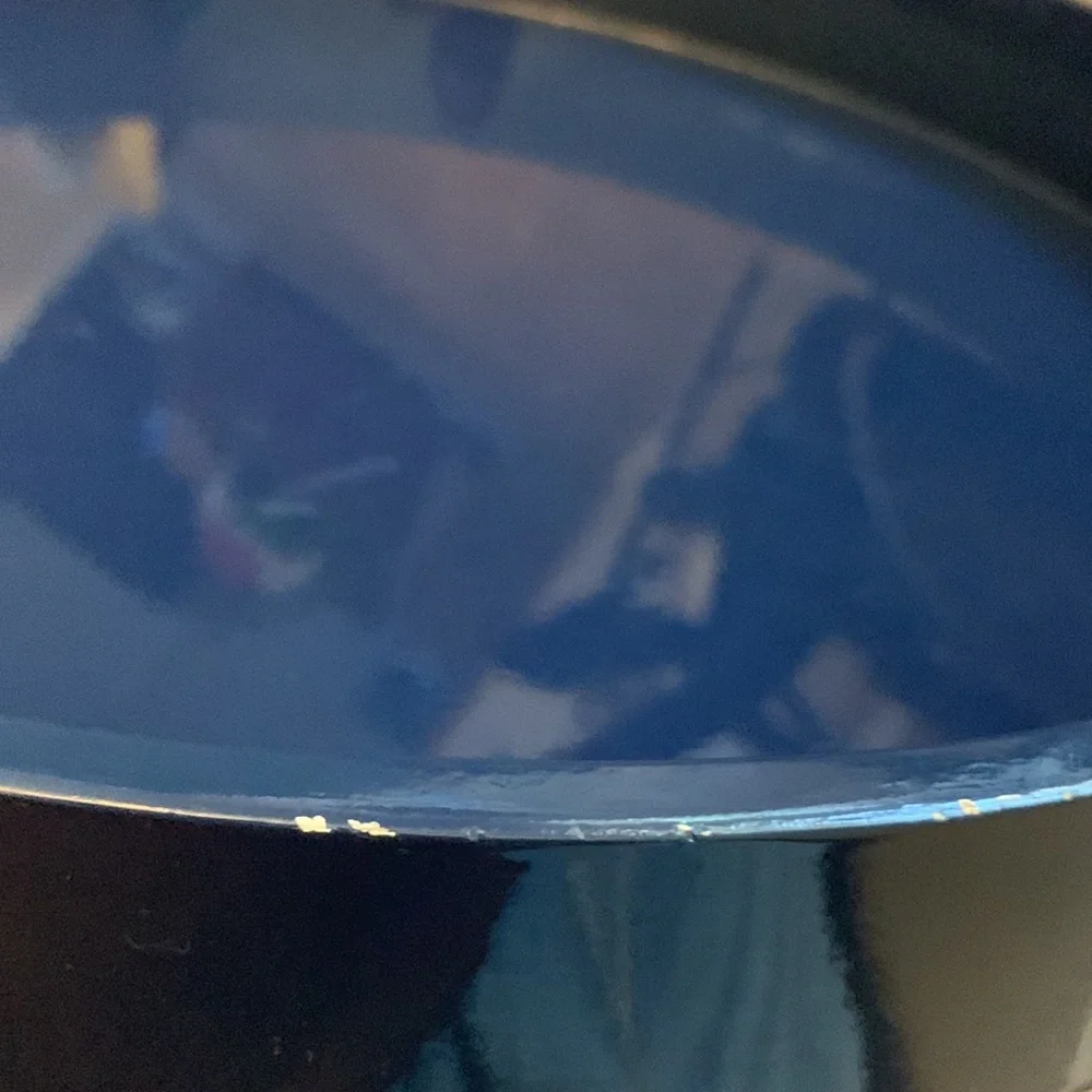 Crate & Barrel Round Blue Decorative Serving Tray